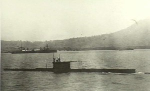 The Australian Submarine AE2 in Rabaul Harbour